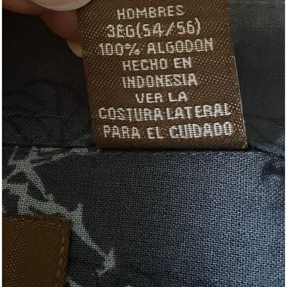 Cafe Luna Men’s 3XL 54/56 Blue Cotton Button Up Short Sleeve Shirt Boats - Picture 5 of 7